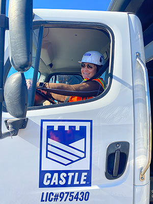Michelle Anderson drives a white Castle truck.