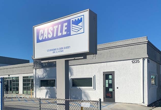 The Castle sign outside of the San Diego office.