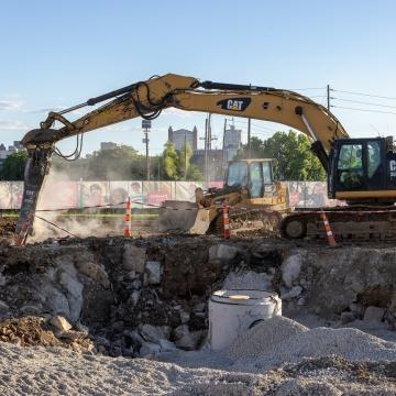 Excavator digging