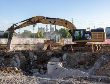 Excavator digging