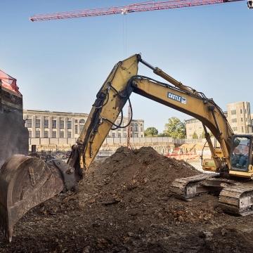Excavator digging