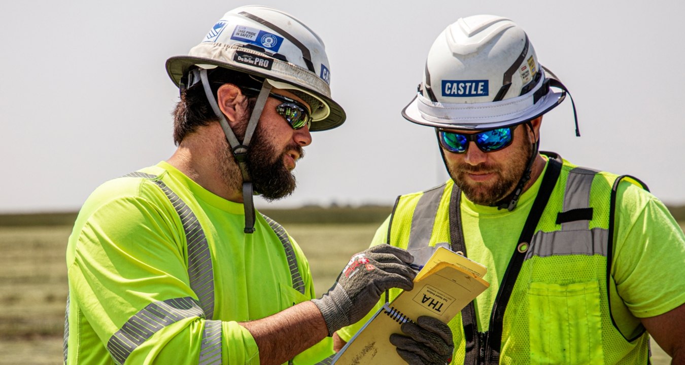 Construction workers on a jobsite.