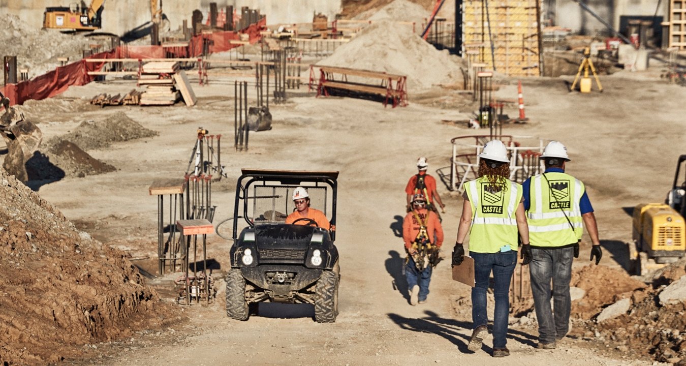 Construction workers on a jobsite.