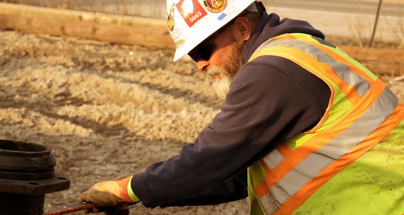 Construction worker on a jobsite.