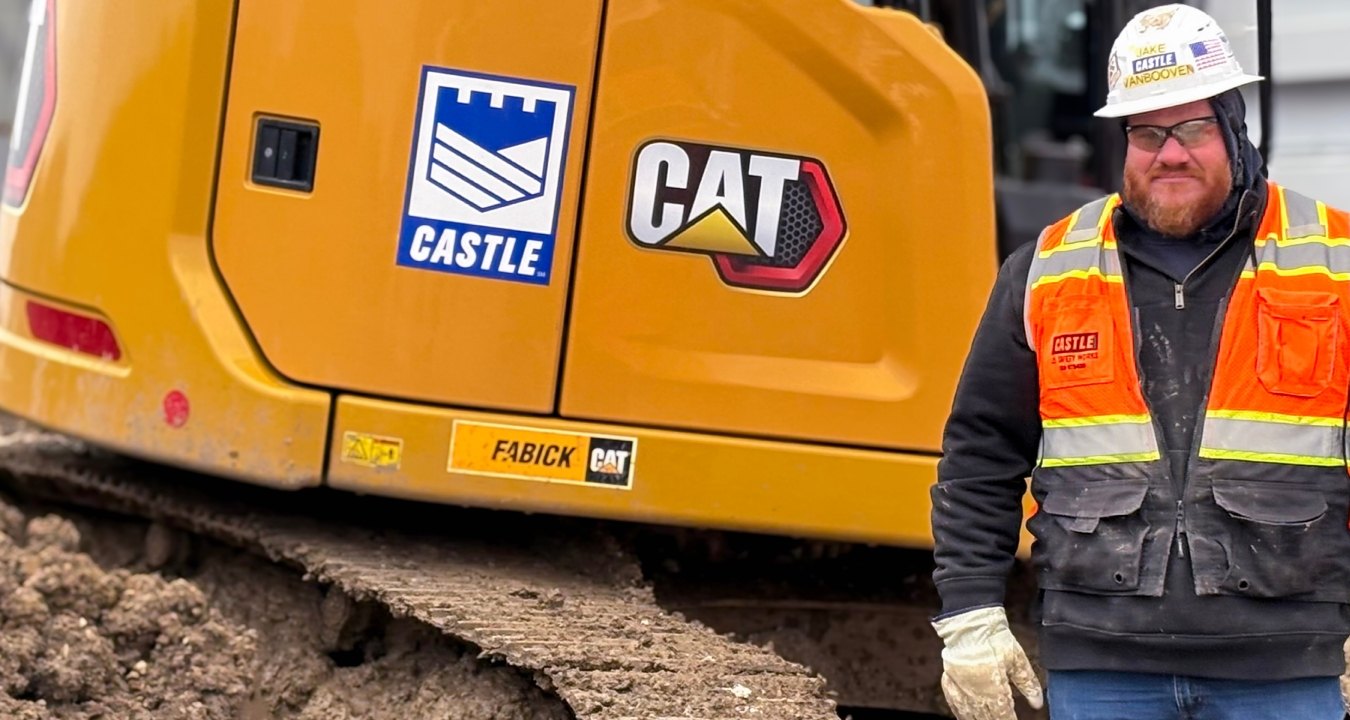 Jake Vanbooven with dozer on construction site