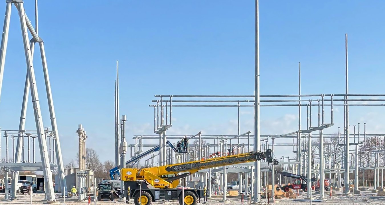 Electrical substation under construction
