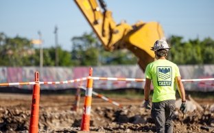 person walking on jobsite