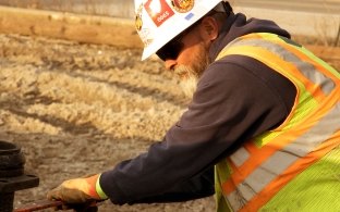 Construction worker on a jobsite.