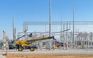 Electrical substation under construction