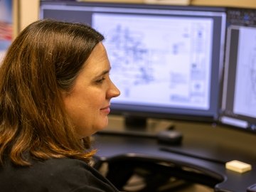 Woman engineer at computer