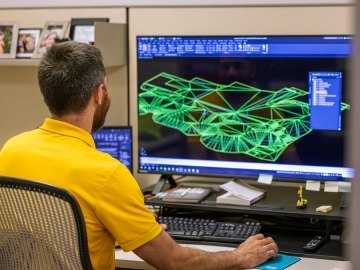 Engineer at computer