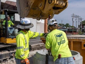 construction equipment & people