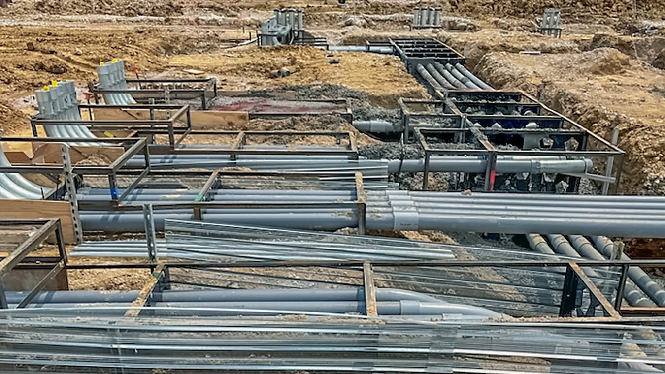 Exposed electrical duct bank
