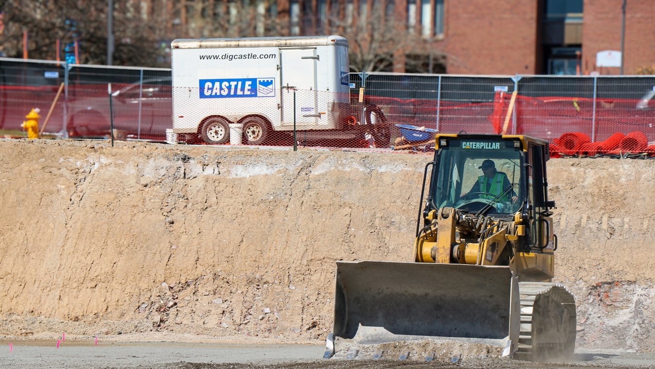 Operator running dozer on STLCC jobsite 