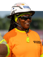 Castle Contracting, LLC. employee wearing a hardhat