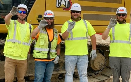 Construction workers on a jobsite.