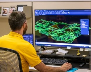 person working on virtual model