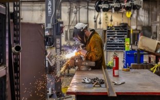 person welding