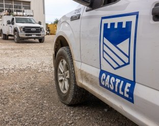 castle trucks on jobsite