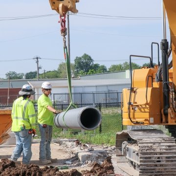 Construction workers on a jobsite.
