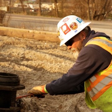 Construction worker on a jobsite.
