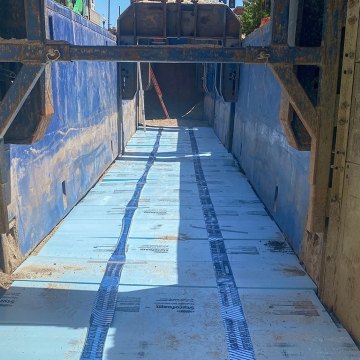 Installed trench box