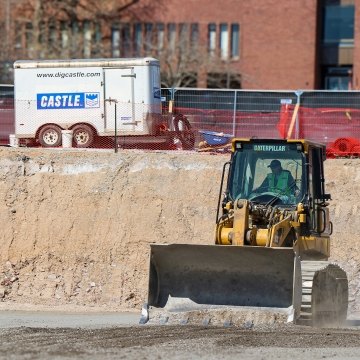 Operator running dozer on STLCC jobsite 