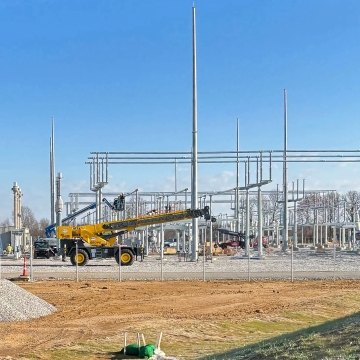 Electrical substation under construction
